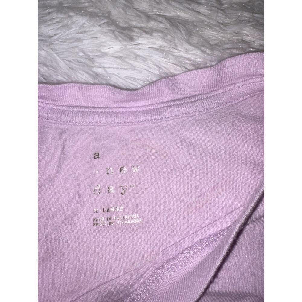 A New Day Women’s X-Large Light Lavender Cotton/modal Tee. Soft, Comfortable - Picture 3 of 8